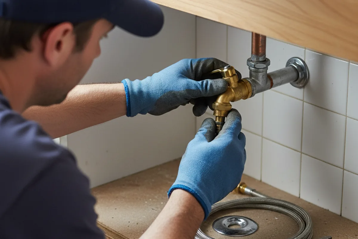 Shutoff valve and fitting work during Emergency Plumbing in Haven